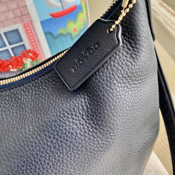 Coach east west pebbled leather Celeste bag in navy - Picture 7 of 15